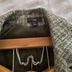 H&M Green and Black Tweed Blazer